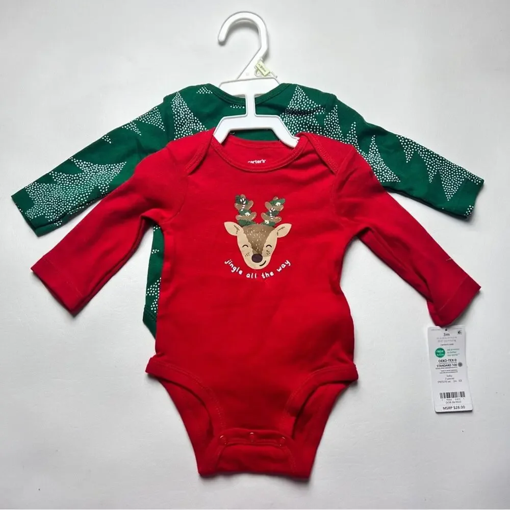 Carter's Baby Matching Holiday Christmas Onesie and Legging Set Sz 3M